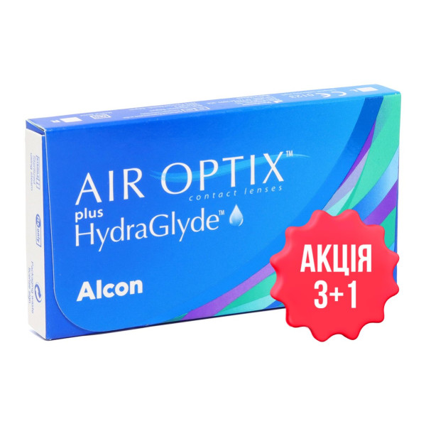 Контактные линзы Air Optix plus HydraGlyde (3 шт./уп.)