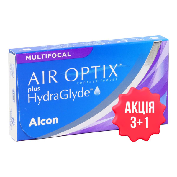 Контактные линзы Air Optix plus HydraGlyde Multifocal (3 шт./уп.)