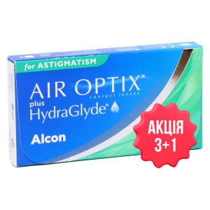 Контактные линзы Air Optix plus HydraGlyde for Astigmatism (3 шт./уп.)